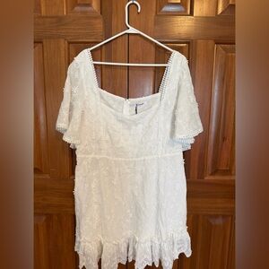 Showpo White Embroidered Mini Dress